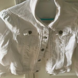 Girls’ white jean jacket